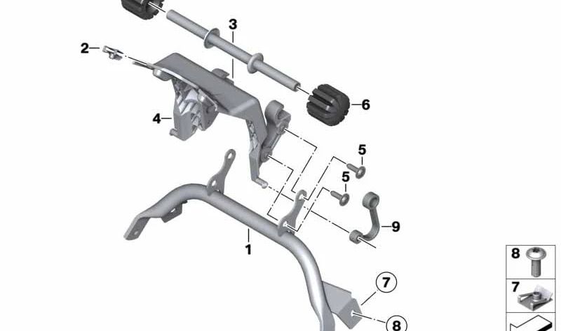 Soporte trasero OEM 52537686426 para motos BMW R1200RT, R900RT. Original BMW Motorrad.