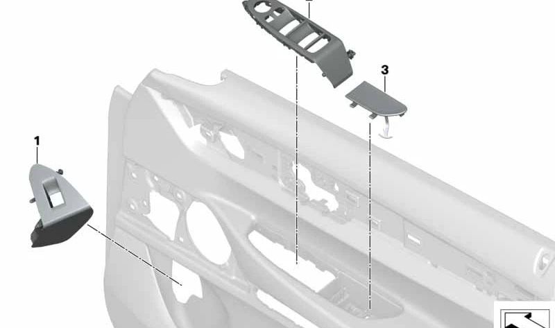 Embellecedor interruptor acompañante OEM 51417989430 para BMW G11, G12 (todas las versiones). Pieza interior original BMW.