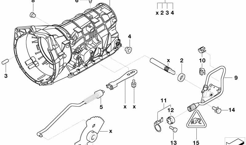 Chapa soporte fijación caja cambios OEM 24101423285 para BMW E46, E39, E38, Z4 E85. Pieza original BMW.