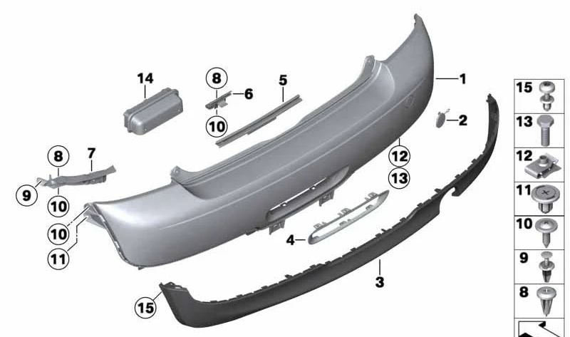 Tapa remolque izquierda imprimada OEM 51127267495 para MINI R56, R57, R58, R59, F55, F56, F57. Original MINI.