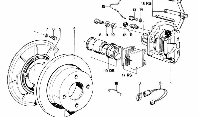 Juego de juntas para pinza de freno para BMW Serie 3 E21 (OEM 34211152932). Original BMW.
