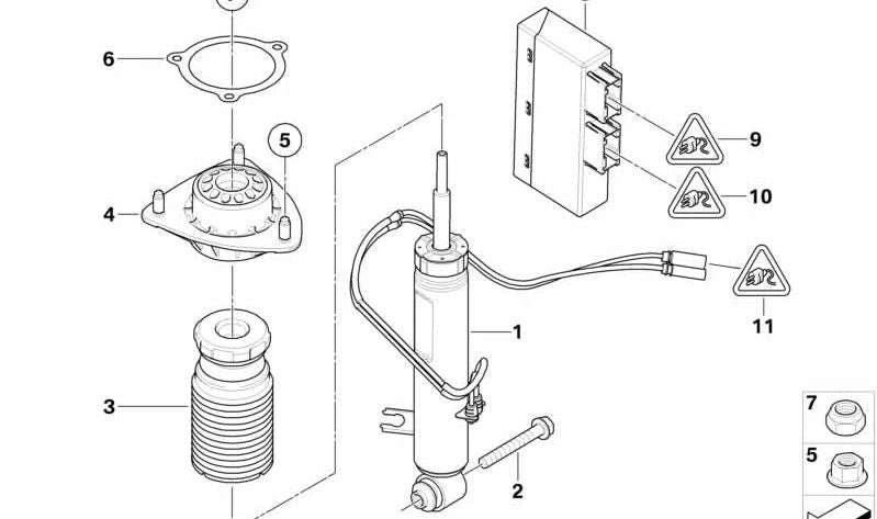 OEM 3353678764 rear suspension stop for BMW E70, E71. Original BMW.