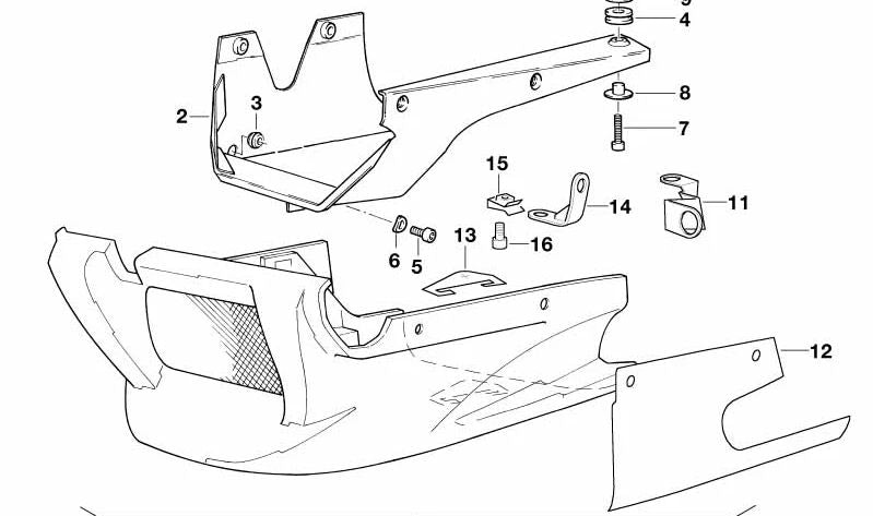 Soporte lateral derecho OEM 46632316445 para motos BMW K100, K100LT, K100RS, K100RT. Original BMW Motorrad.