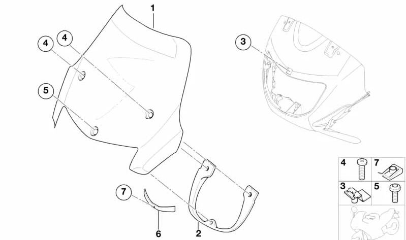 Piastra di rinforzo OEM 46637657922 per BMW Motorrad F 650 GS, F 650 GS Dakar. BMW Motorrad originale.
