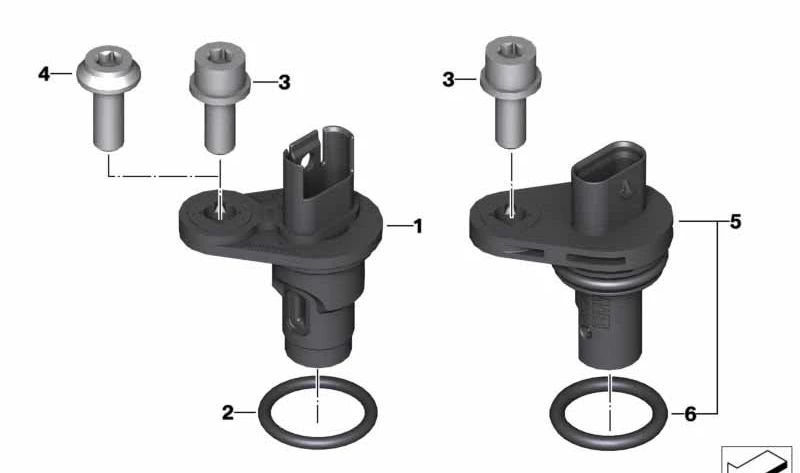 Sensor del árbol de levas OEM 12728559634 para motos BMW R nineT, R nineT Pure, R nineT Scrambler, R nineT Racer, R nineT Urban G/S... y más. Original BMW Motorrad.