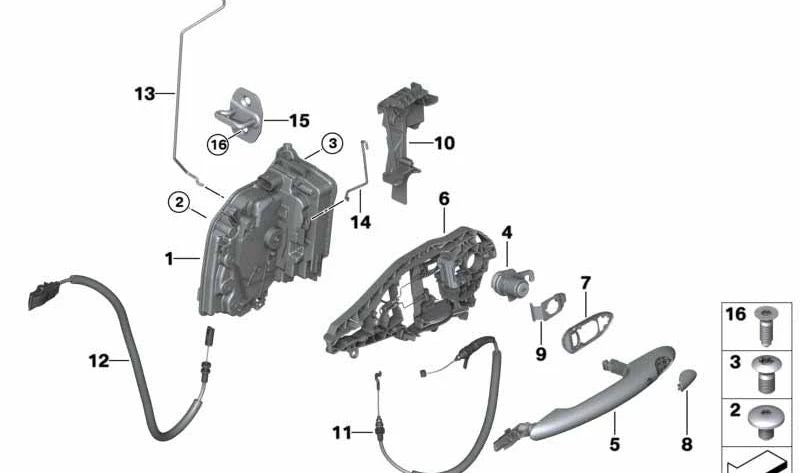 Asidero exterior de puerta derecha negro OEM 51215A1DC80 para MINI F56, F55, F54, F57, F60... y más. Original MINI.