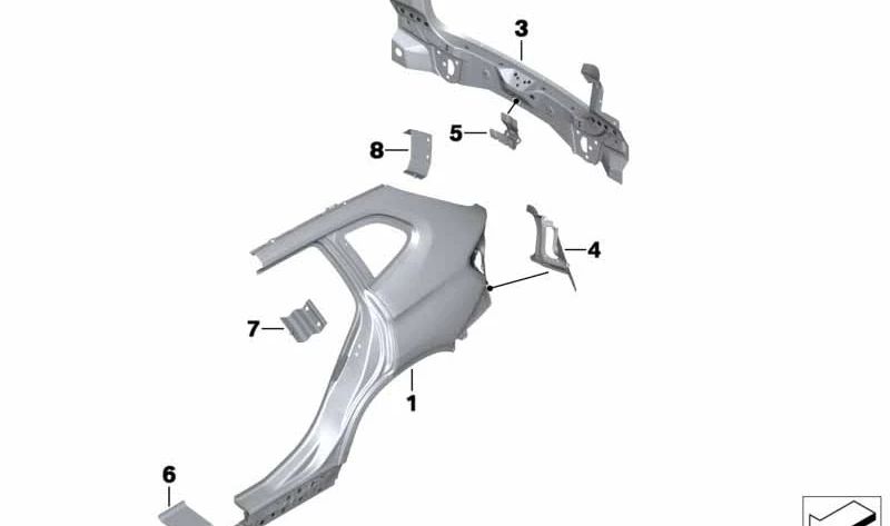 Revestimiento Trasero para BMW E84 (OEM 41002993101). Original BMW