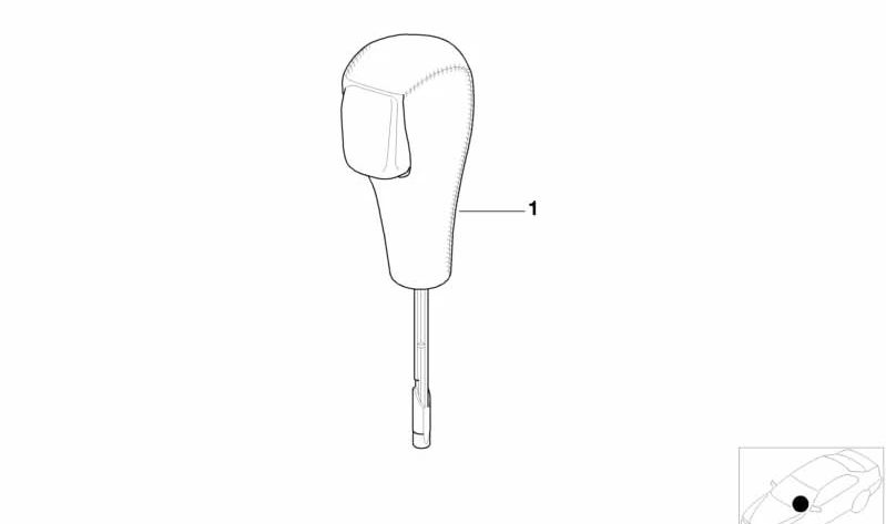 Leather Gear Shift Knob for BMW Z4 E85, E86 (OEM 25167585730). Original BMW