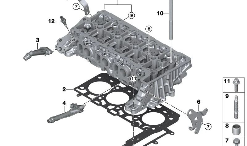 Conector de tubería de refrigerante OEM 11128472167 para BMW F70, U06, U11, U10, U25. Original BMW.
