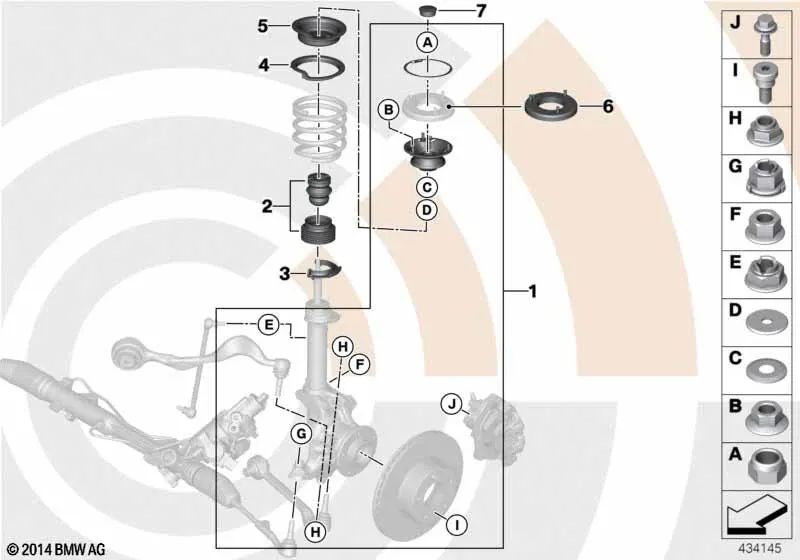 Tubo de protección para amortiguador delantero OEM 31302405872 para BMW E81, E87, E90, E92, E93... y más. Original BMW.