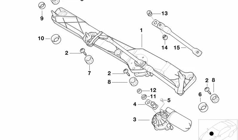 Motor do para -brisa dianteiro OEM 67638360603 para BMW E39. BMW original.