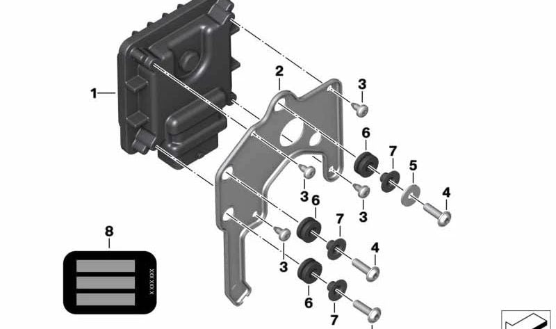 Soporte de unidad de control OEM 13617725219 para BMW Motorrad K1, K100, K1100, K75, K100RS, K100LT, K100RT, K1100LT, K1100RS. Original BMW Motorrad.