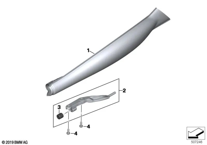 Linker Schalldämpfer für BMW R K34 (OEM 18519443983). Originaler BMW Motorrad
