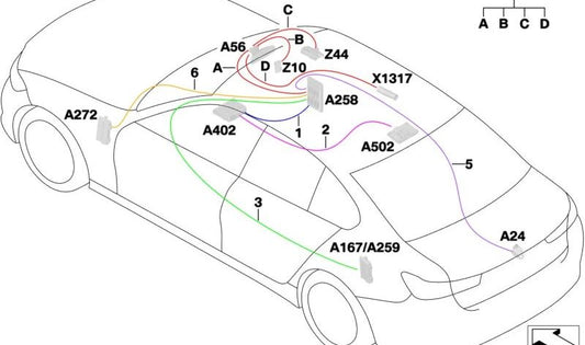 OEM 61115A4D604 Ethernet -Reparaturmodul für BMW G20, G20N, G21, G21N, G80, G80N, G81, G81N, G22, G22N, G23, G23N, G82, G82N, G83, G83N. Original BMW. Länge 3677 mm.