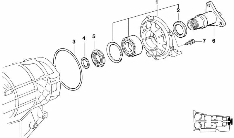 Alargador de caja de cambios OEM 24131422520 para BMW E34, E39, E32, E38, E31 con cambio automático y motor V8 M60/M62. Original BMW.