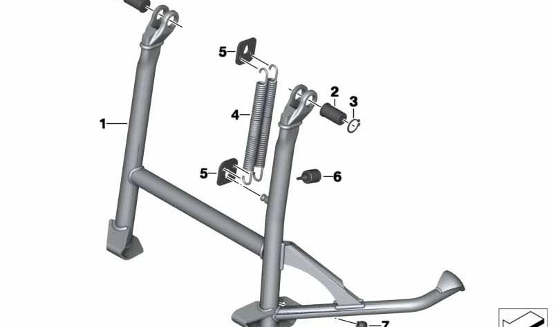Caballete central OEM 46528526523 para motos BMW R 1200 GS, R 1250 GS, R 1200 GS Adv., R 1250 GS Adv. Original BMW Motorrad.