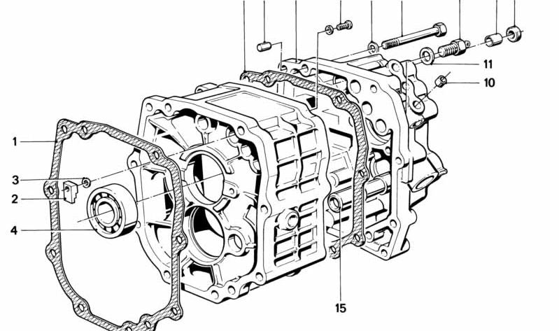 Tapa de caja de cambios OEM 23111200723 para BMW E12. Original BMW.