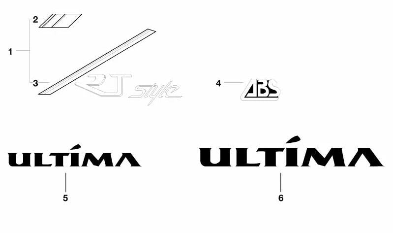 Etiqueta adhesiva ULTIMA BLAU OEM 51142325330 para motos BMW K75, K75C, K75S, K75RT (1989-2005). Original BMW Motorrad.