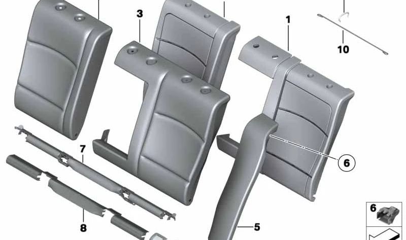 Reposabrazos de cuero OEM 52207844805 para BMW F10, F11. Original BMW.