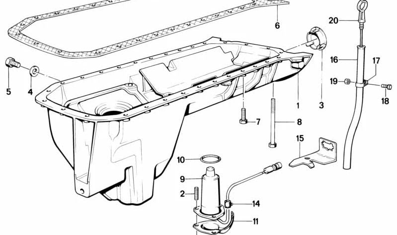 Varilla medidora de aceite OEM 11431718861 para BMW E28, E34, E24, E32. Original BMW.