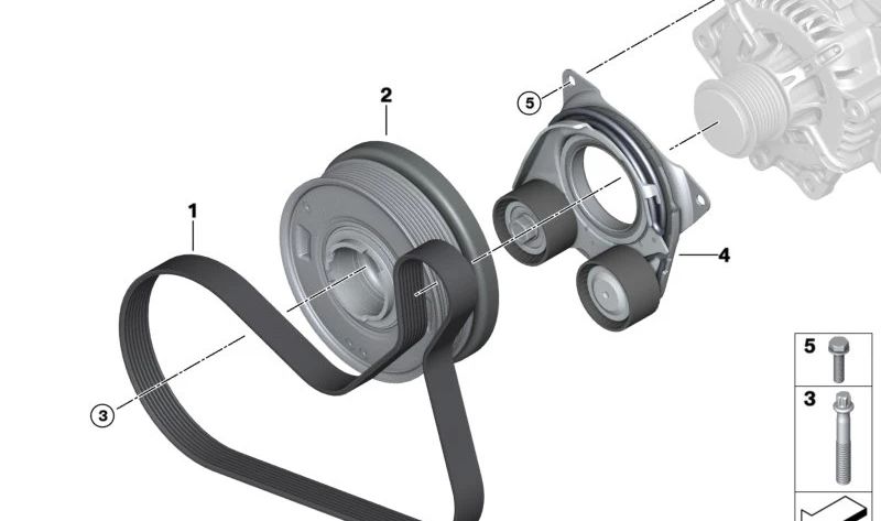 Rachated -Gurt für BMW 5 G60 -Serie (OEM 11288471948). Original BMW