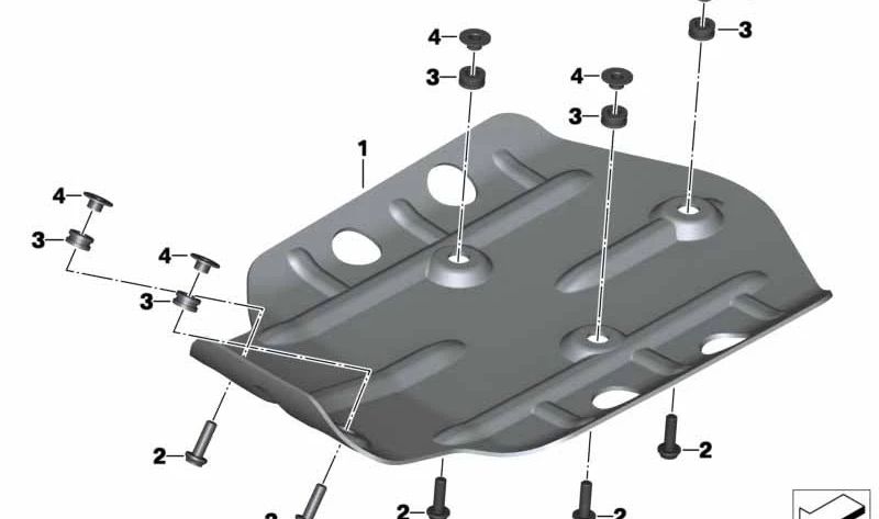 Protección del motor OEM 11848532939 para motos BMW R 1200 GS (K50), R 1200 GS Adventure (K51), R 1250 GS, R 1250 GS Adventure. Original BMW Motorrad.
