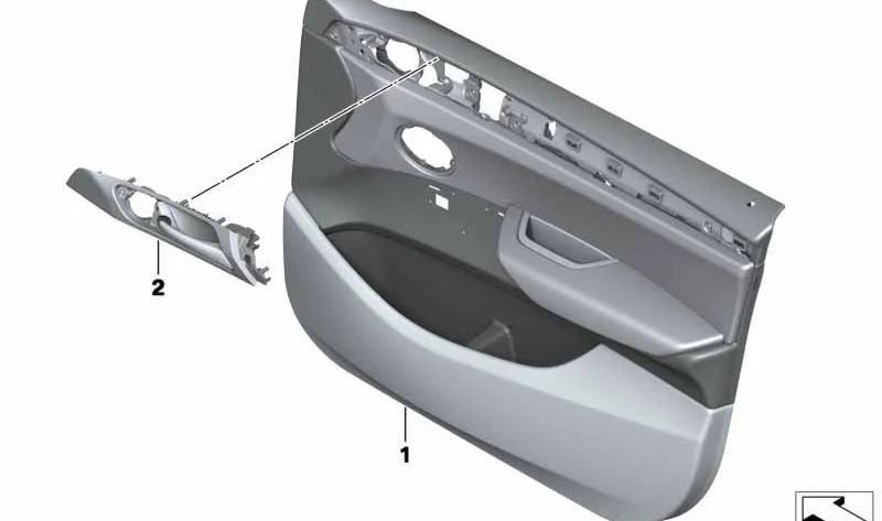 PAINEL INTERIOR DA PORTA DA PORTA FRONTAL OEM 51417394533 para BMW F25 e F26. BMW original.