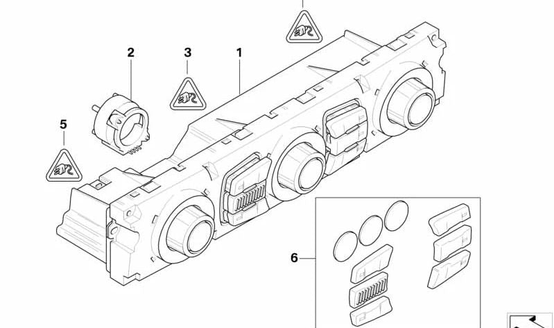 Automatic air conditioning control unit OEM 64119248710 for BMW E63, E64. Original BMW piece.