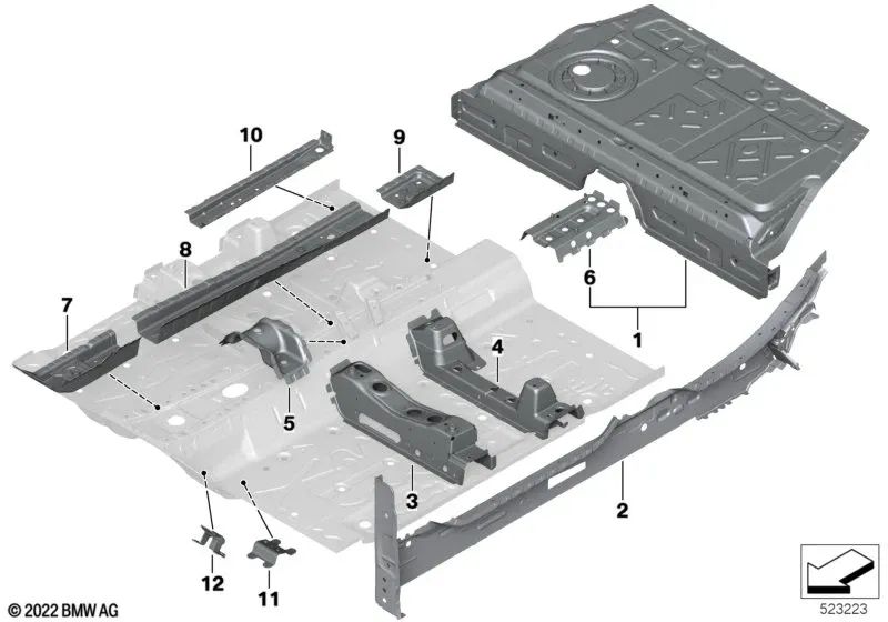 Sitzkonsole for BMW 2 Series F45, F45N, F46, F46N, U06 X1 F48, F48N, F49, F49N, U11, U12 (OEM 41007402169). Genuine BMW.