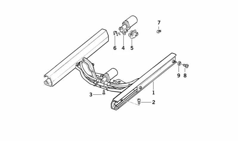 Resorte de guía de asiento OEM 52108128589 para BMW E31 (Serie 8). Pieza original BMW.