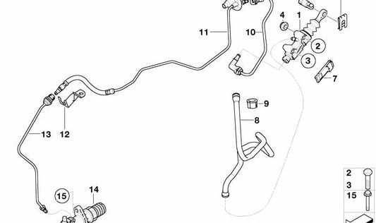 Cilindro receptor de embrague OEM 21516777428 para MINI R50, R53, Cabrio R52. Original MINI.