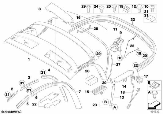 Arruela para BMW Z4 E85 (OEM 54347148538). BMW original