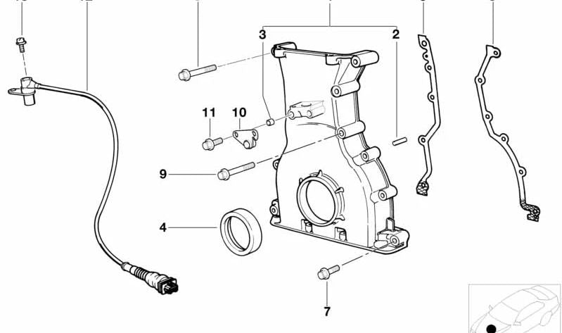 Placa de bloqueo OEM 11141404647 para BMW E36, Z3. Original BMW.