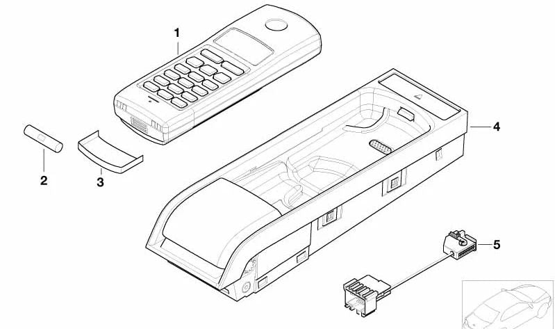 Exectbox Vorhof Telefon für BMW E46, E39, E38, E65, E66, E53 (OEM 84116914932). Original BMW
