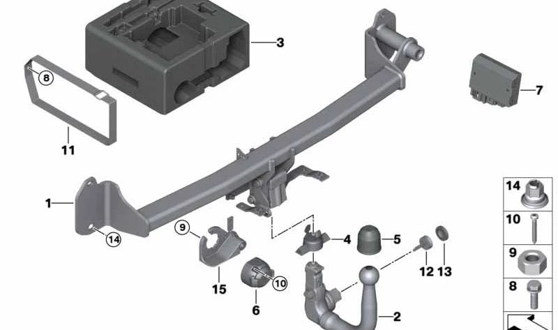 Unidad de mando para enganche de remolque OEM 63119463373 para BMW F20, F30, F32, X1 F48 y MINI F54, F55, F56, F57, F60… y más. Original BMW y MINI.