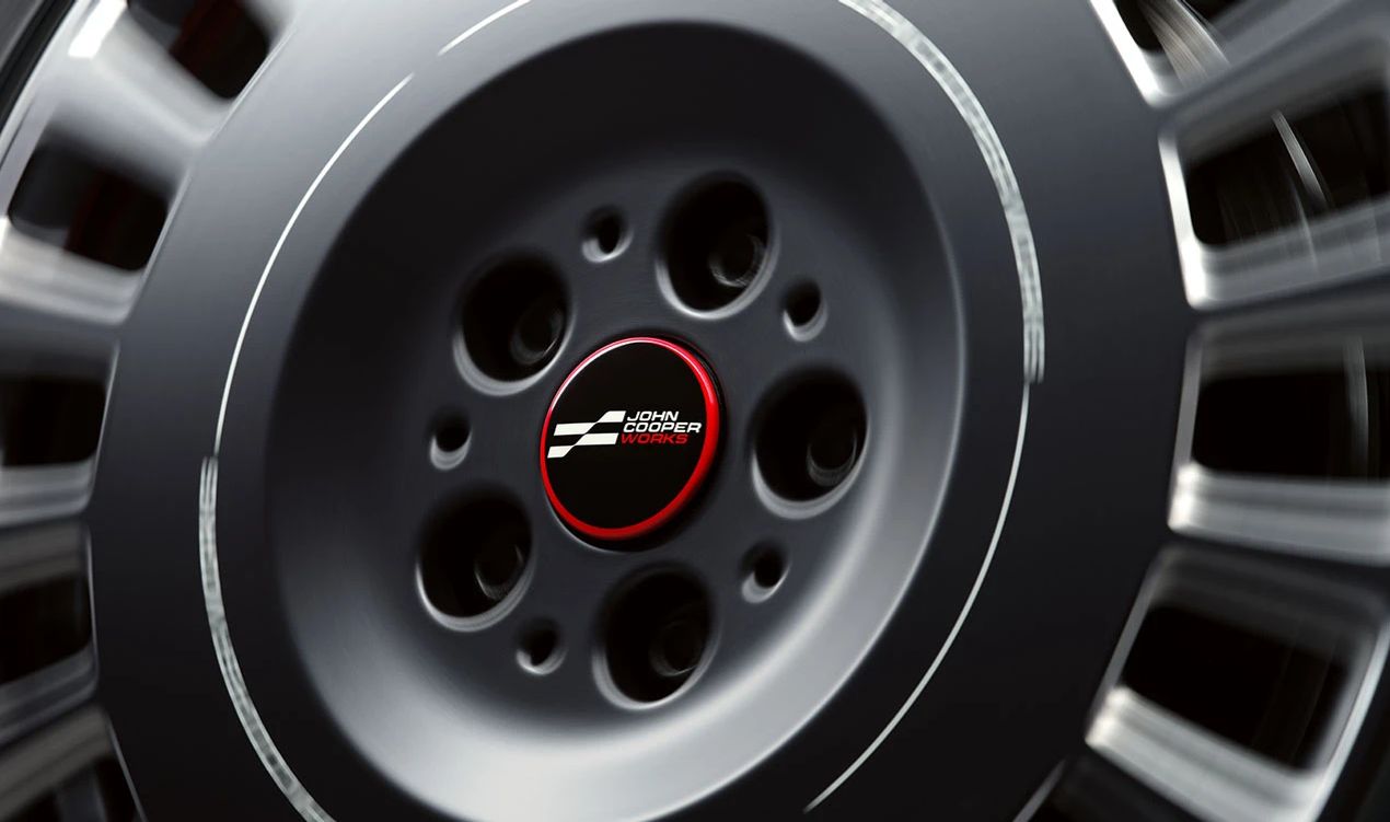 JCW OEM 36135B30FD1 hub cap for MINI F56, F55, Clubman F54, Countryman F60... and more. Original MINI.