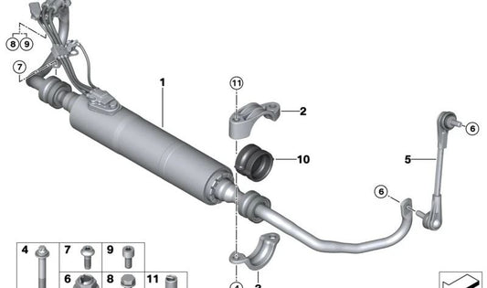 Prise en charge des stabilisateurs inférieurs pour BMW G30, G31, G32, G11, G12, G16, F95, G05, F96, G06, G07, G09 (OEM 37116861475). BMW d'origine