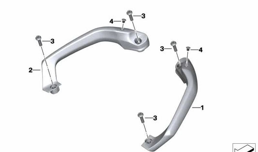 Asidero derecho OEM 46728545306 para motos BMW C evolution (K17). Original BMW Motorrad.