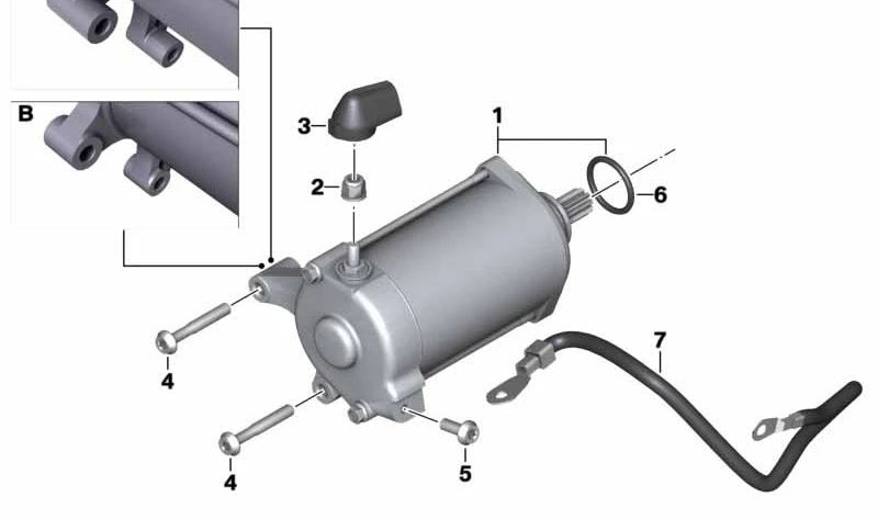 Motor de arranque OEM 12418526230 para motos BMW R 1200 GS, R 1200 GS Adventure, R 1200 RT, R 1200 R, R 1200 RS... y más. Original BMW Motorrad.