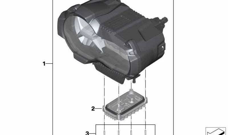 Faro LED delantero OEM 63128565406 para motos BMW R1200GS, R1250GS, R1200GS Adventure, R1250GS Adventure. Original BMW Motorrad.