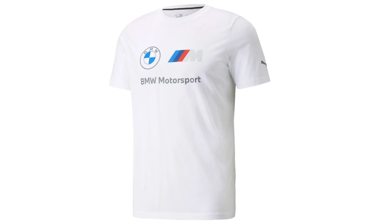 Camiseta blanca con logo BMW M Motorsport OEM 80145A21698 para hombre. Talla XS a XXL. Ideal para fans de BMW Motorsport. 100% algodón orgánico. Original BMW.