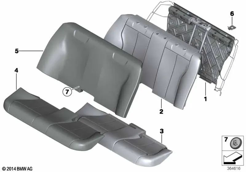 Leather Seat Cover for BMW 3 Series F30 (OEM 52207309692). Original BMW