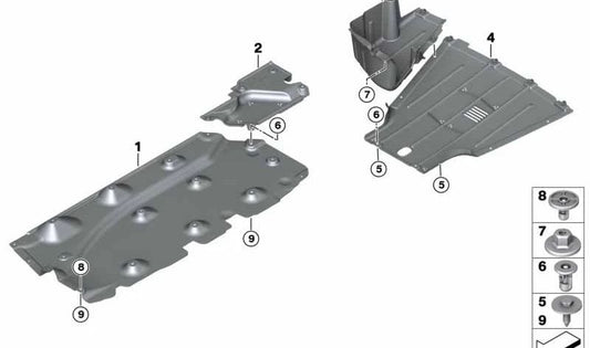 Revestimiento bajos trasero derecho OEM 51757491966 para MINI F56 BEV, F56 BEV LCI, Cabrio F57 BEV. Original MINI.