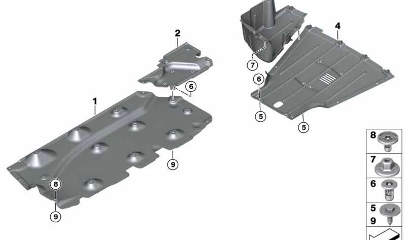Revestimiento de bajos trasero izquierdo OEM 51757491965 para MINI F56 BEV, F56 BEV LCI, Cabrio F57 BEV. Original MINI.