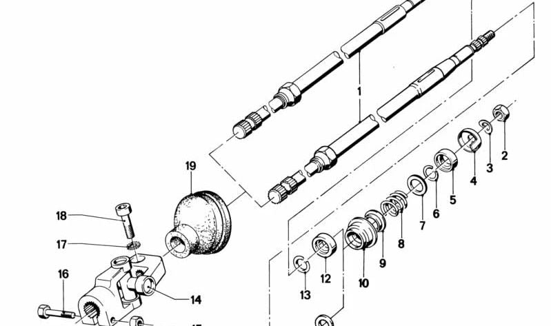 Rodamiento de husillo de dirección OEM 32311107627 para BMW E12, E24. Original BMW