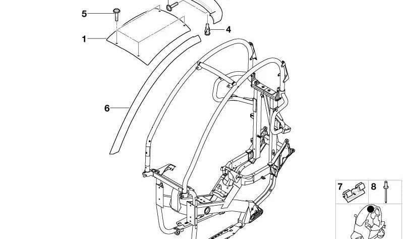 OEM roof 46632329442 for bmw motorcycles C1 0991, C1 0192. Original BMW Motorrad.