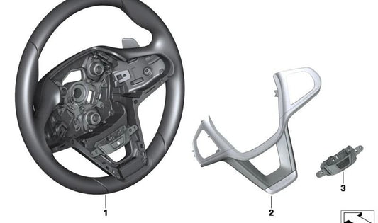 Volante de cuero OEM 32309501746 para BMW G20, G21, G22, G23. Original BMW.