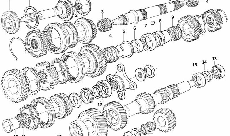 Rodamiento de transmisión OEM 23121220007 para BMW E21, E30, E12, E28. Original BMW.