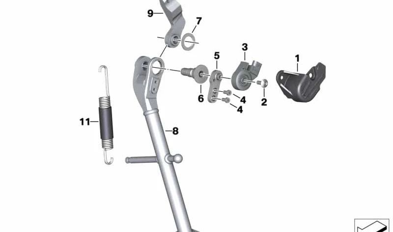 Tampa do interruptor do suporte lateral OEM 46539457238 para BMW G 310 GS (K02) 2016-2020. Originais BMW Motorrad.