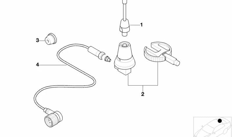 Base de antena de techo para teléfono OEM 84538376462 para BMW E36. Original BMW.